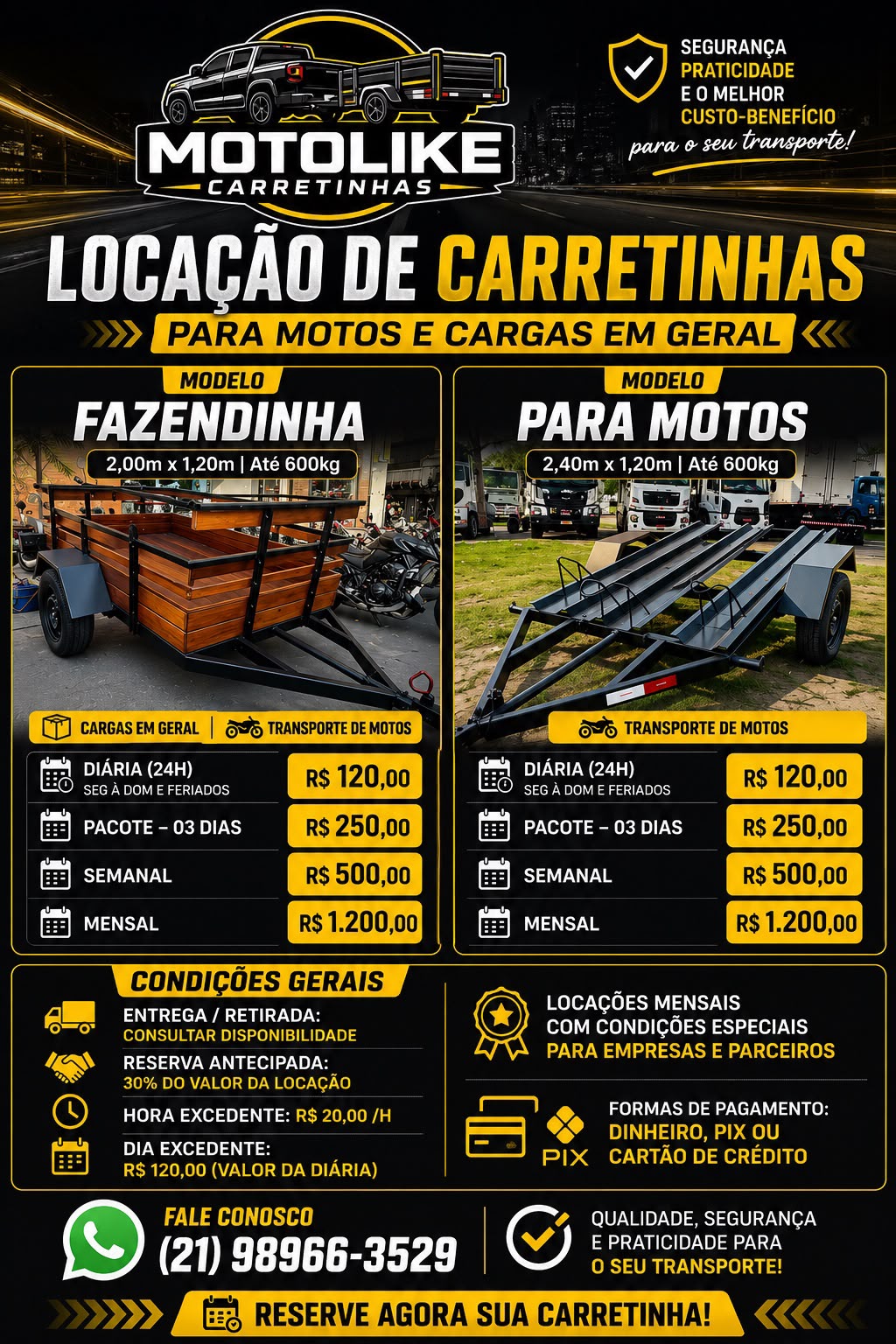 Tabela de Locação Geral MotoLike