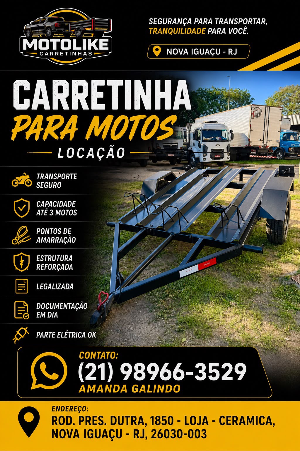 Tabela Reboque para Motos